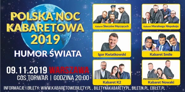 Plakat wydarzenia Polska Noc Kabaretowa 2019 