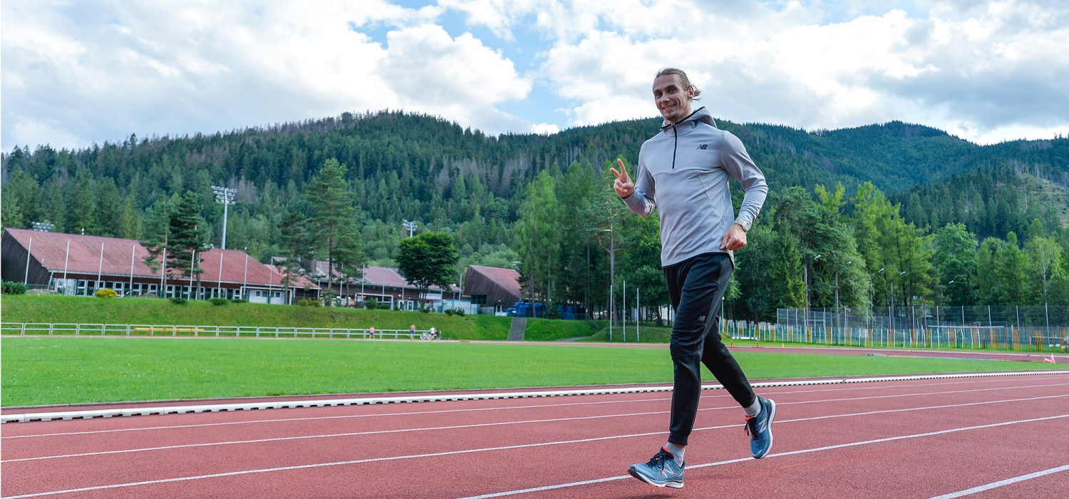 Karol Zalewski podczas treningu w COS OPO Zakopane