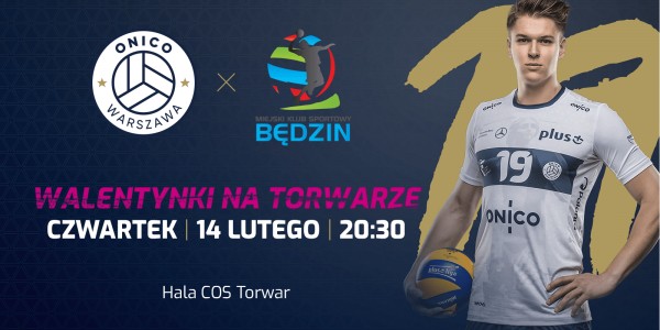 Plakat meczu ONICO Warszawa vs MKS Będzin