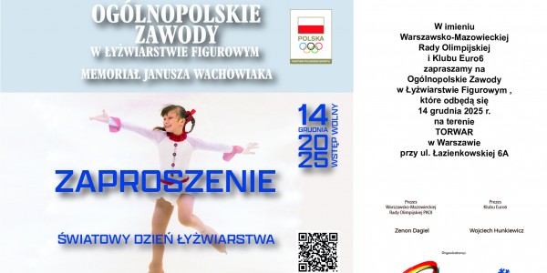 Plakat wydarzenia Zawody Łyżwiarskie „Memoriał Janusza Wachowiaka”