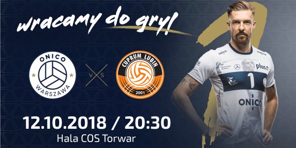 Plakat meczu ONICO Warszawa vs Cuprum Lubin