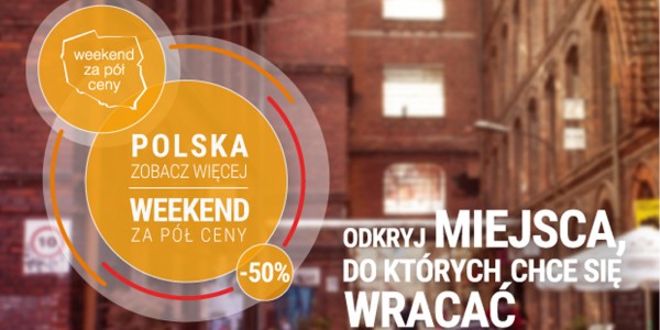 Plakat akcji Weekend za pół ceny z COS