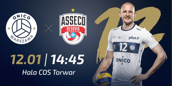 Plakat meczu ONICO Warszawa vs Asseco Resovia Rzeszów