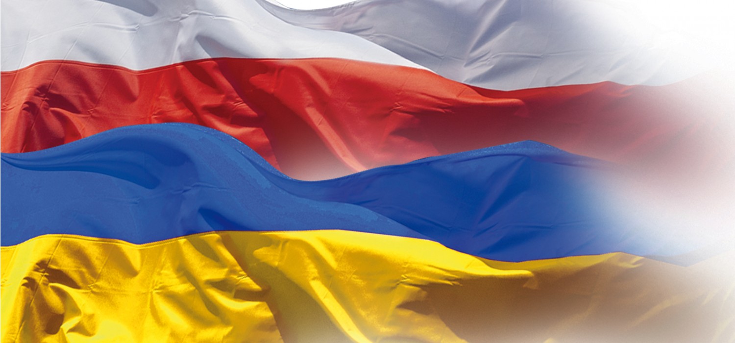 Flaga narodowa Polski i Ukrainy