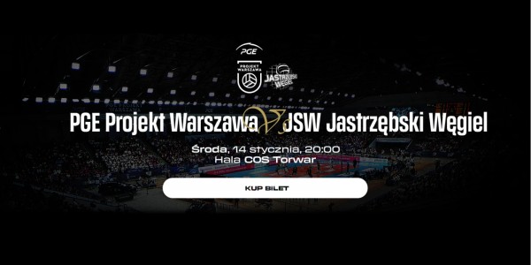 Plakat wydarzenia Plus Liga: PGE Projekt Warszawa vs Jastrzębski Węgiel