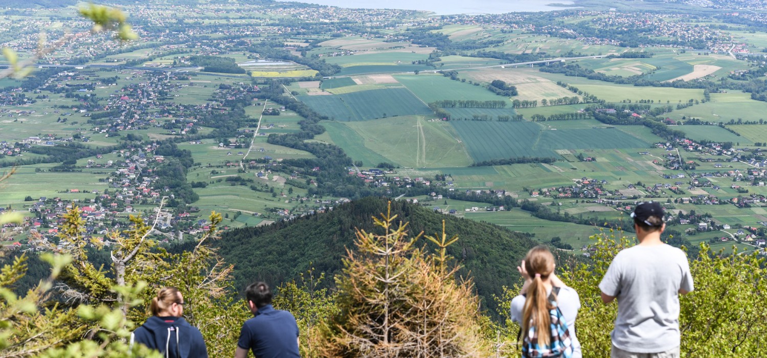 Panorama z góry Skrzyczne