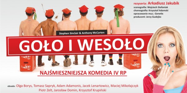 Plakat komedii pt. Goło i wesoło